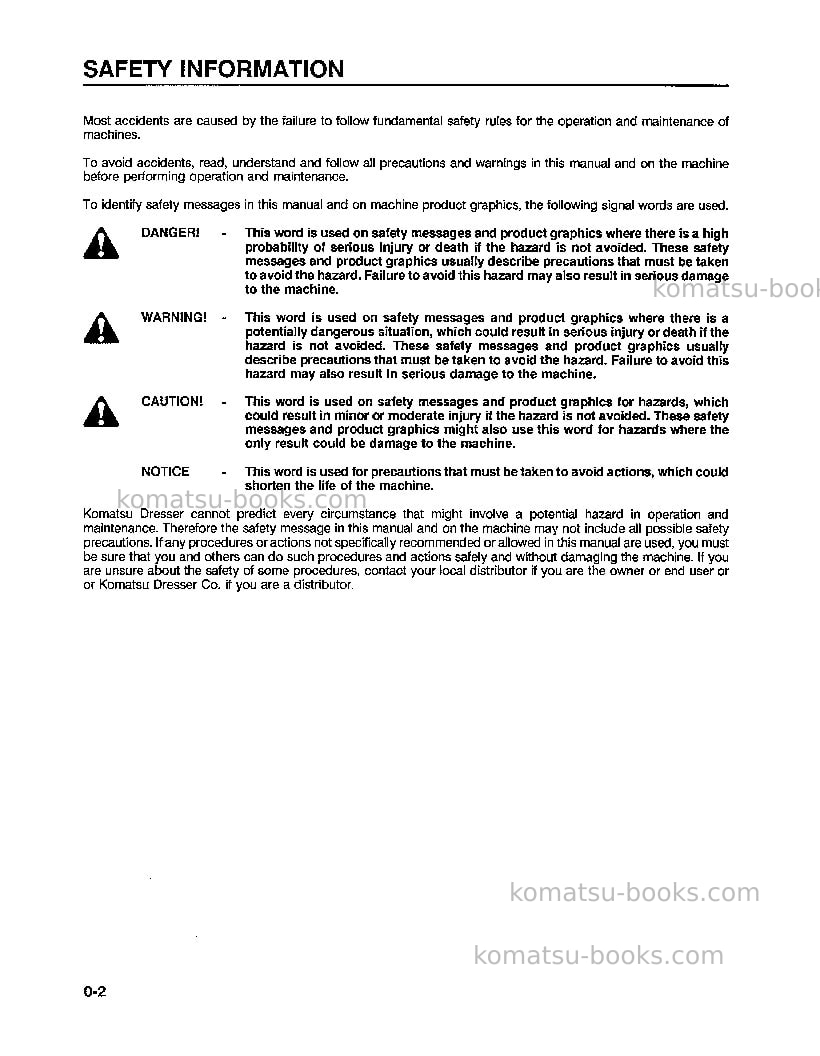 Komatsu wa500-1usa-l Operation manual cover Page 6