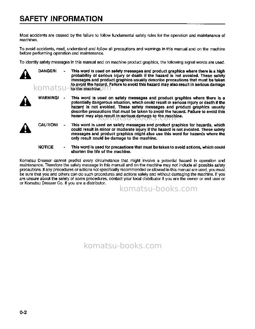 Komatsu wa500-1jpn-lc Operation manual cover Page 6