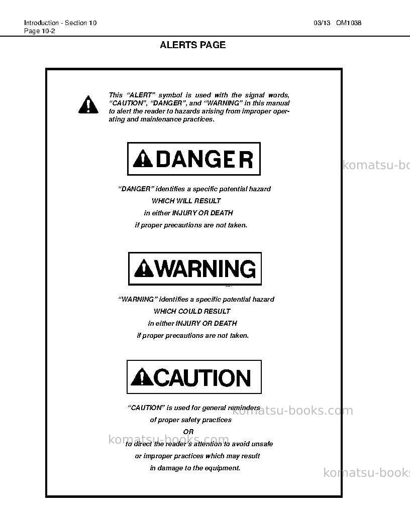Komatsu hd1500-5usa Operation manual cover Page 6 Komatsu hd1500-5usa Operation manual cover Page 6
