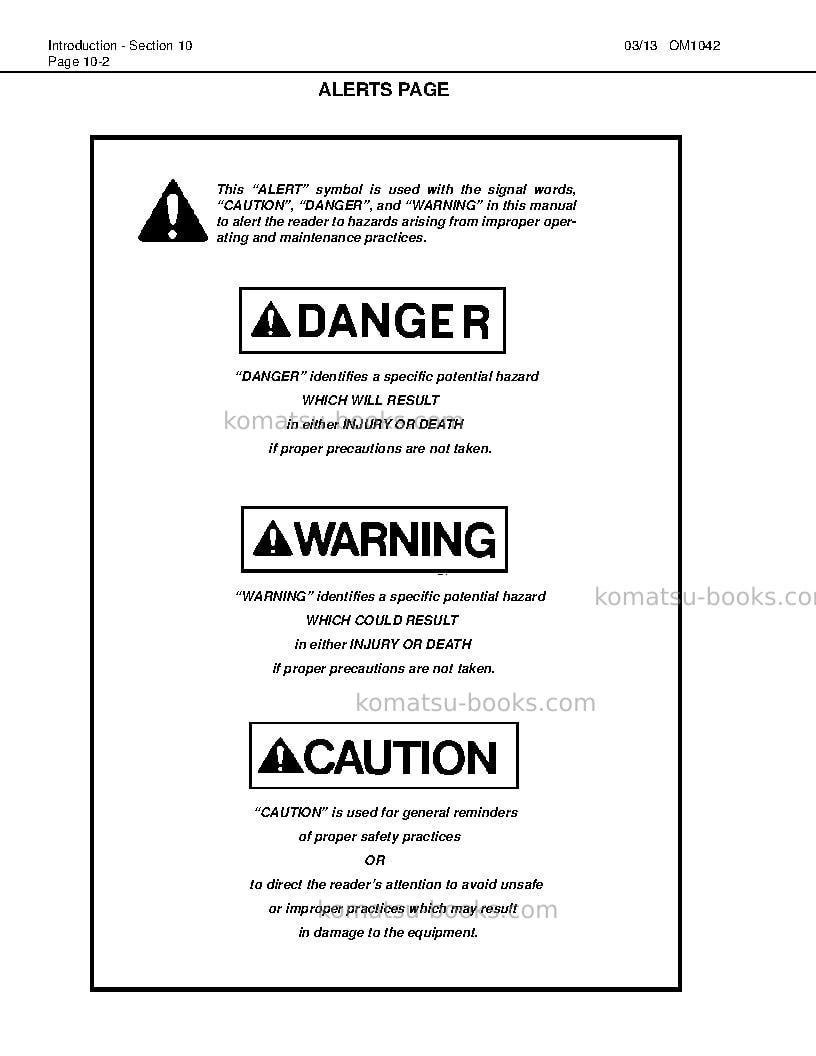 Komatsu hd1500-5usa Operation manual cover Page 6 Komatsu hd1500-5usa Operation manual cover Page 6