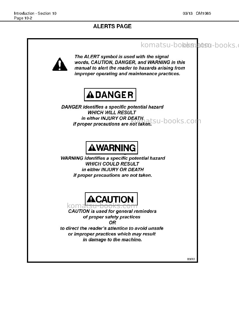 Komatsu hd1500-7usa-w/ ssa16v159 Operation manual cover Page 6