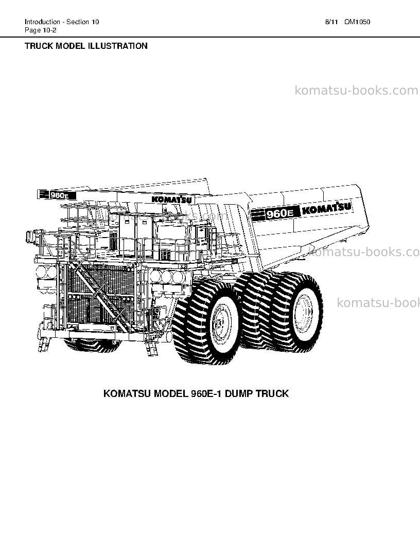 Komatsu 960e-1usa Operation manual cover Page 6 Komatsu 960e-1usa Operation manual cover Page 6
