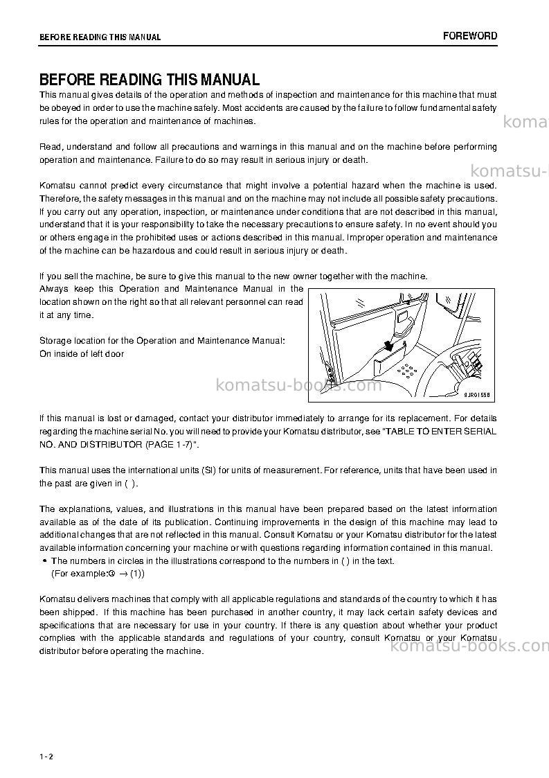 Komatsu hd785-7usa Operation manual cover Page 6 Komatsu hd785-7usa Operation manual cover Page 6