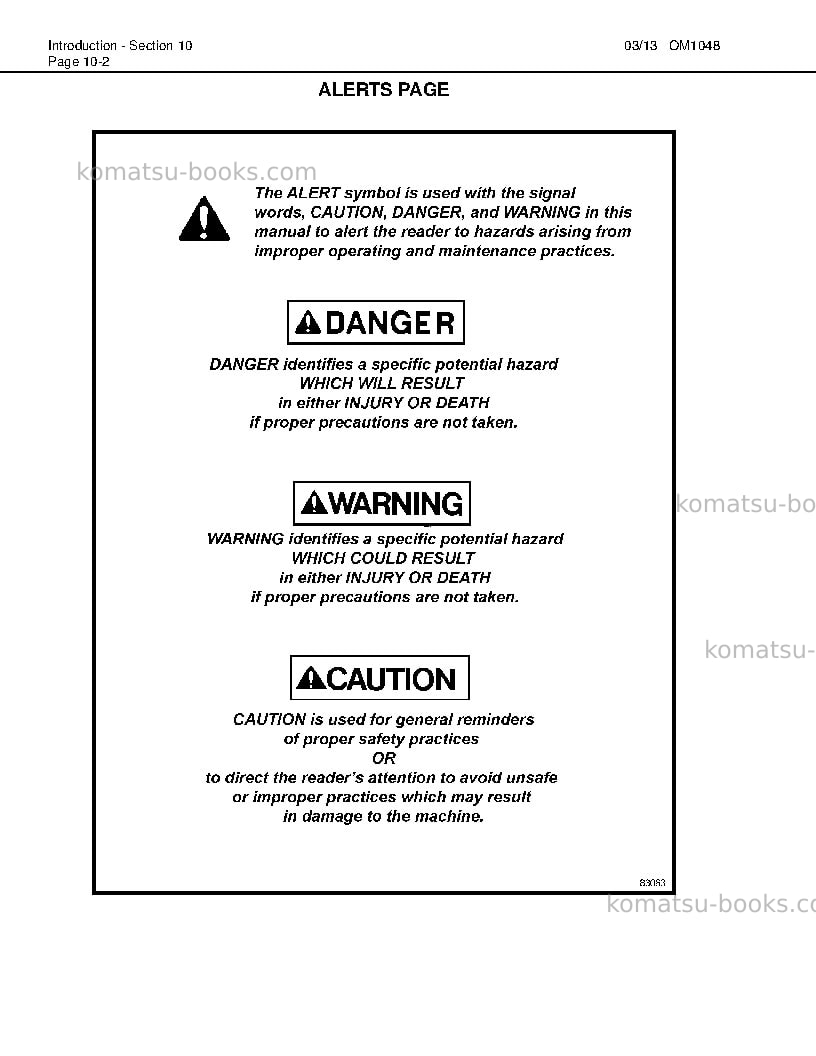 Komatsu hd1500-7usa-w/ sda12v160 Operation manual cover Page 6 Komatsu hd1500-7usa-w/ sda12v160 Operation manual cover Page 6