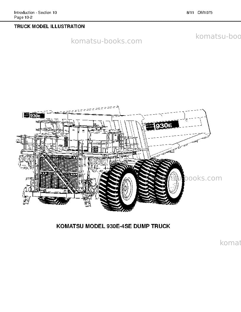 Komatsu 930e-4usa-se Operation manual cover Page 6 Komatsu 930e-4usa-se Operation manual cover Page 6