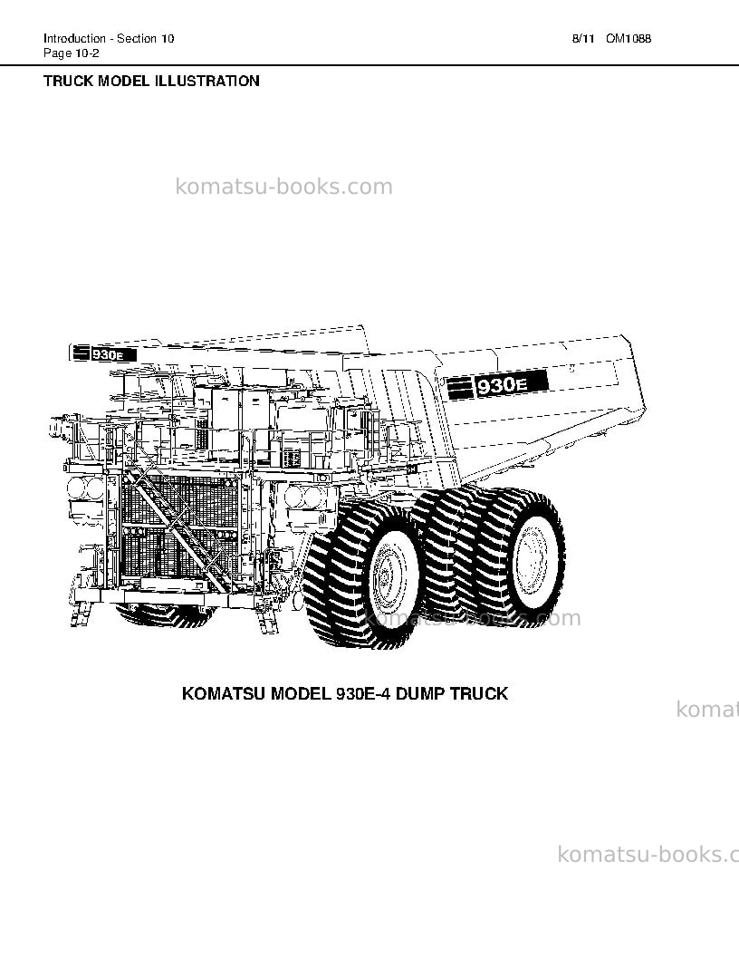 Komatsu 930e-4usa Operation manual cover Page 6 Komatsu 930e-4usa Operation manual cover Page 6