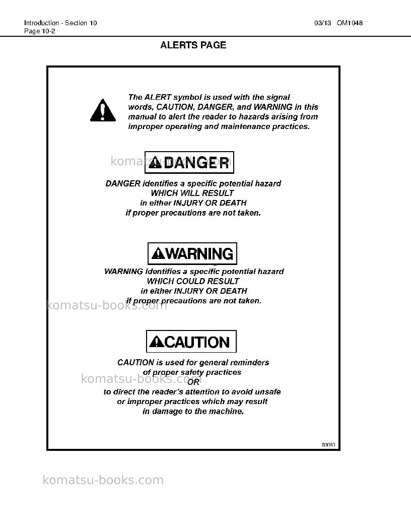 Komatsu hd1500-7usa-w/ sda12v160 Operation manual cover Page 6 Komatsu hd1500-7usa-w/ sda12v160 Operation manual cover Page 6