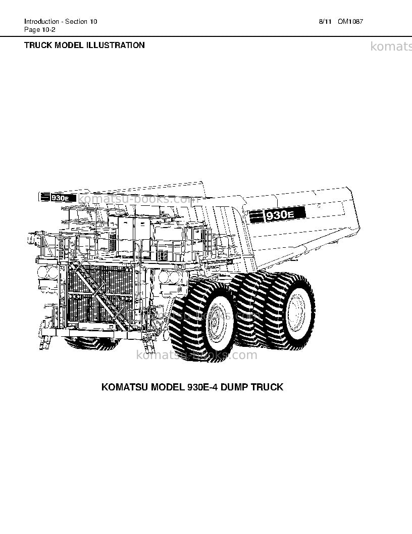 Komatsu 930e-4usa-tier ii Operation manual cover Page 6 Komatsu 930e-4usa-tier ii Operation manual cover Page 6