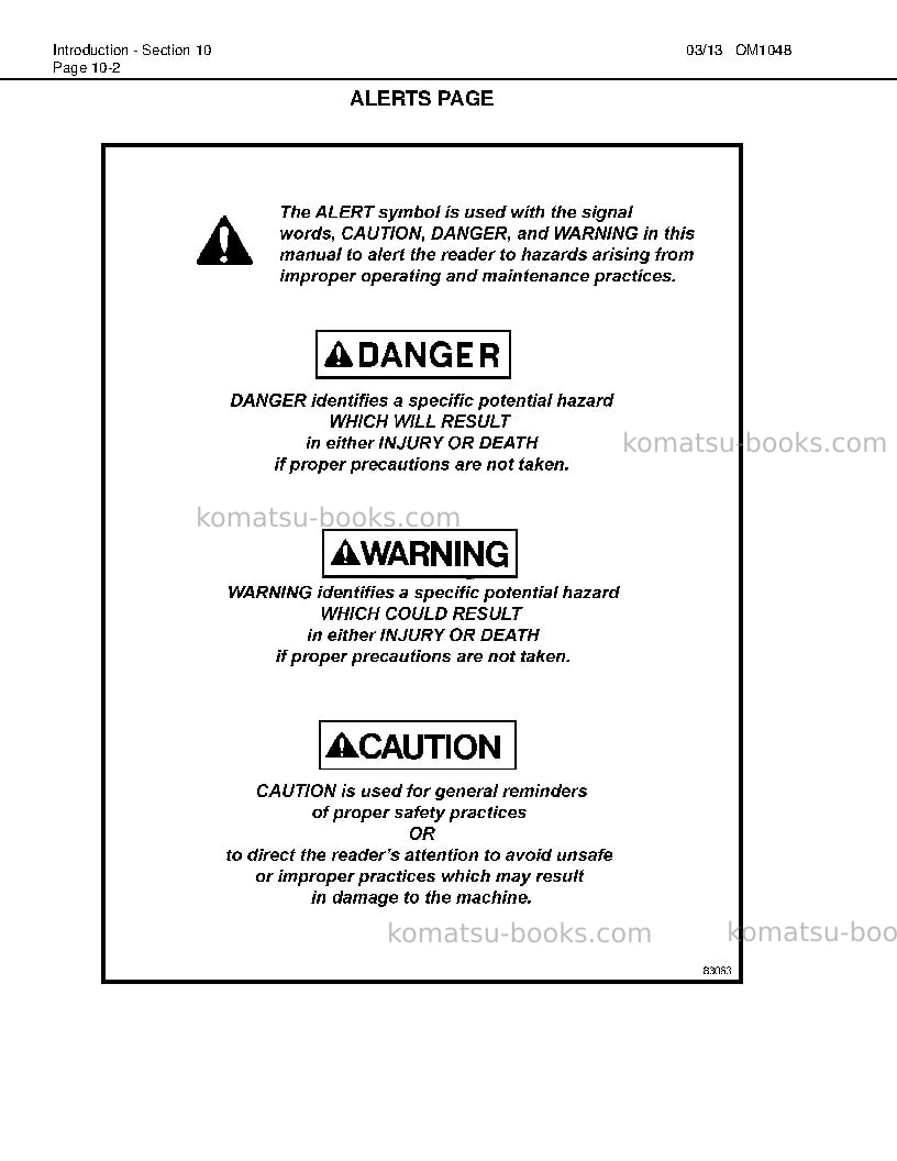 Komatsu hd1500-7usa-w/ sda12v160 Operation manual cover Page 6