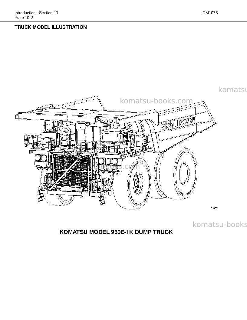 Komatsu 960e-1usa-k Operation manual cover Page 6 Komatsu 960e-1usa-k Operation manual cover Page 6