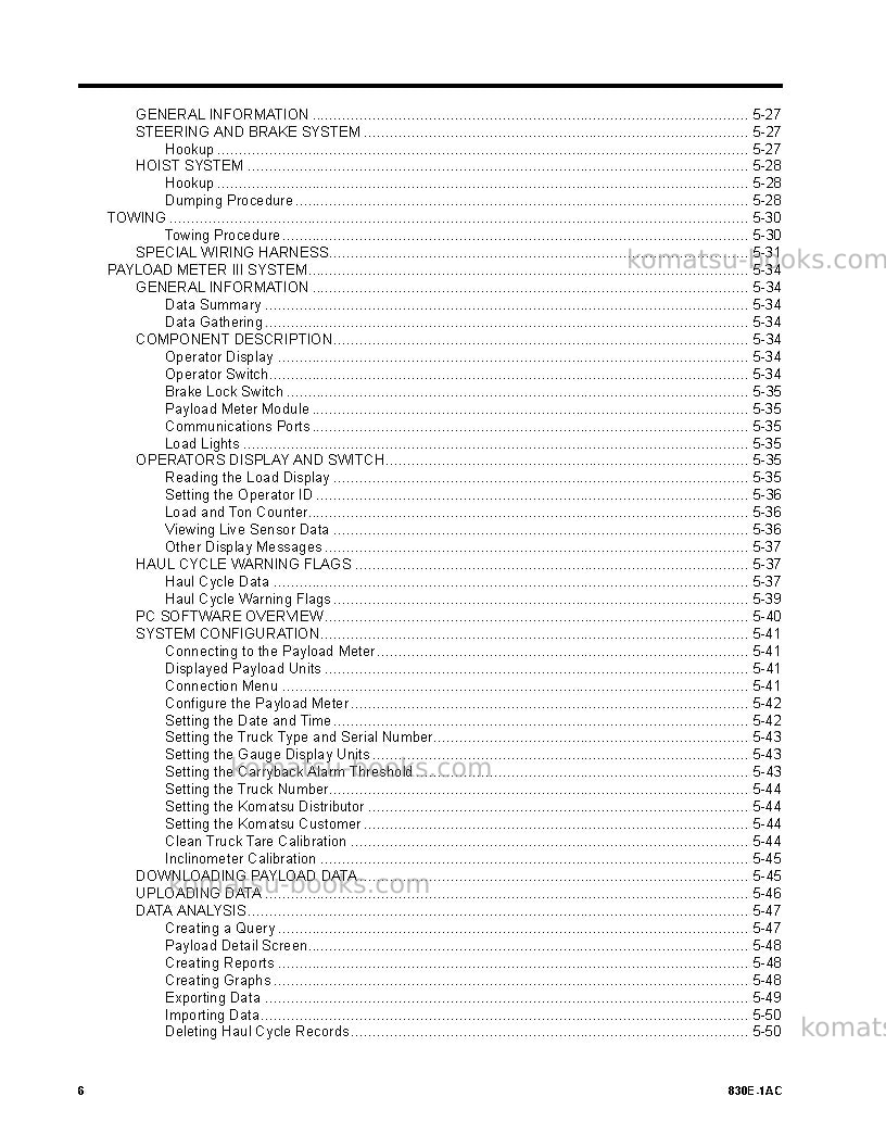 Komatsu 830e-1usa-ac Operation manual cover Page 6