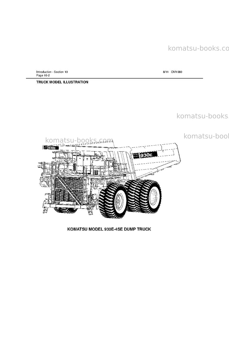 Komatsu 930e-4usa-se Operation manual cover Page 6 Komatsu 930e-4usa-se Operation manual cover Page 6