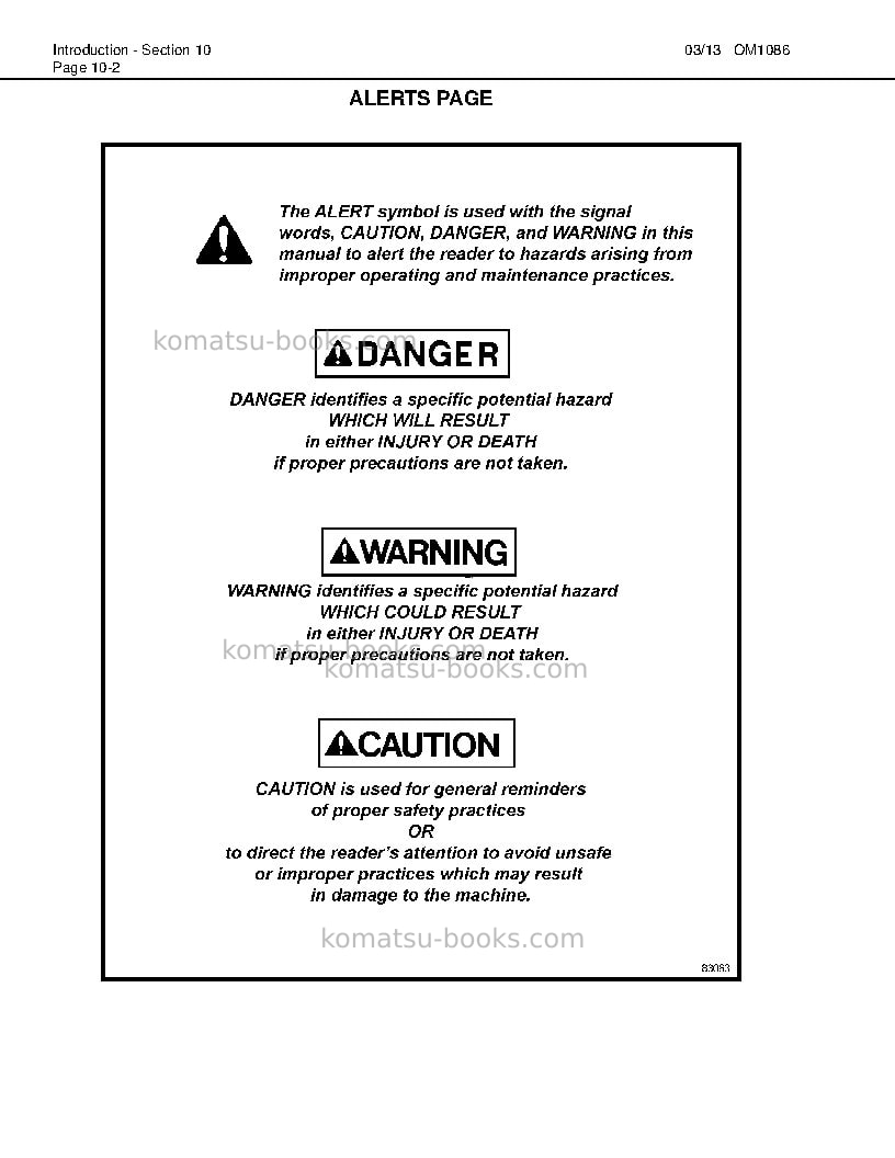 Komatsu hd1500-7usa-w/ sda12v160 Operation manual cover Page 6 Komatsu hd1500-7usa-w/ sda12v160 Operation manual cover Page 6