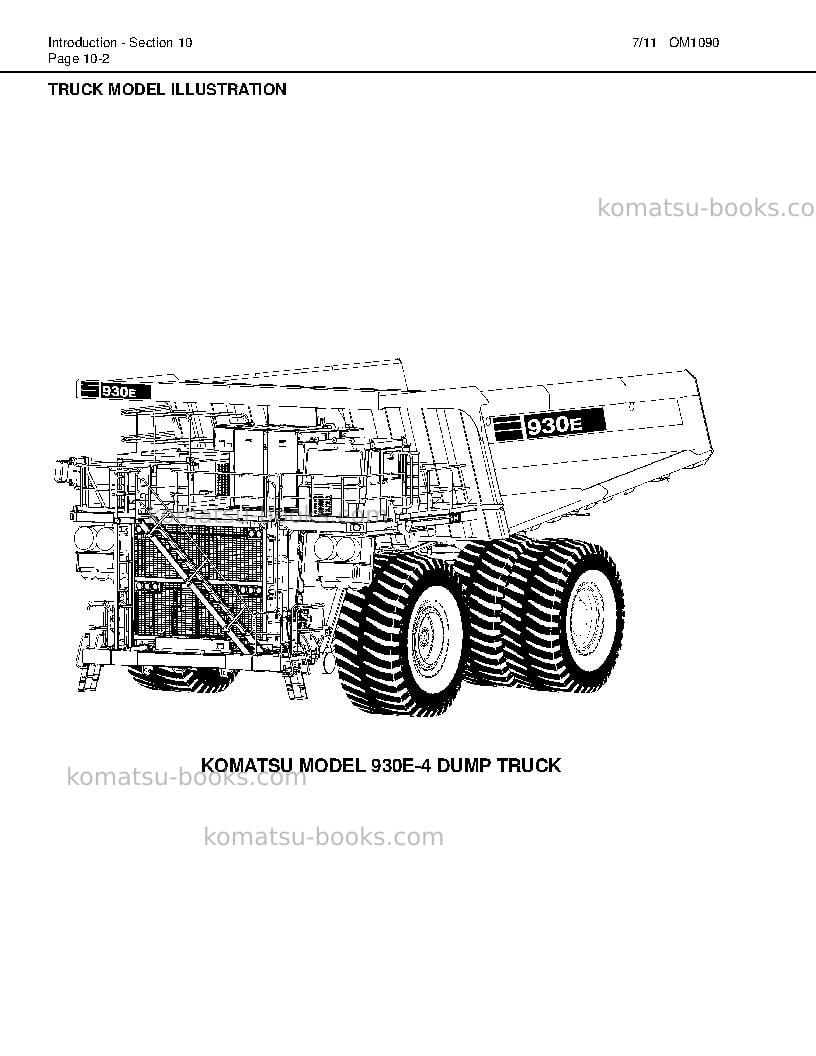 Komatsu 930e-4usa-tier ii Operation manual cover Page 6 Komatsu 930e-4usa-tier ii Operation manual cover Page 6