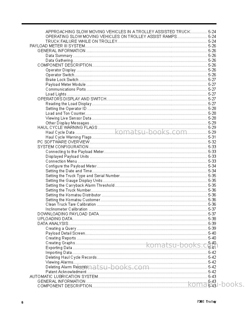 Komatsu 730eusa-with trolley Operation manual cover Page 6