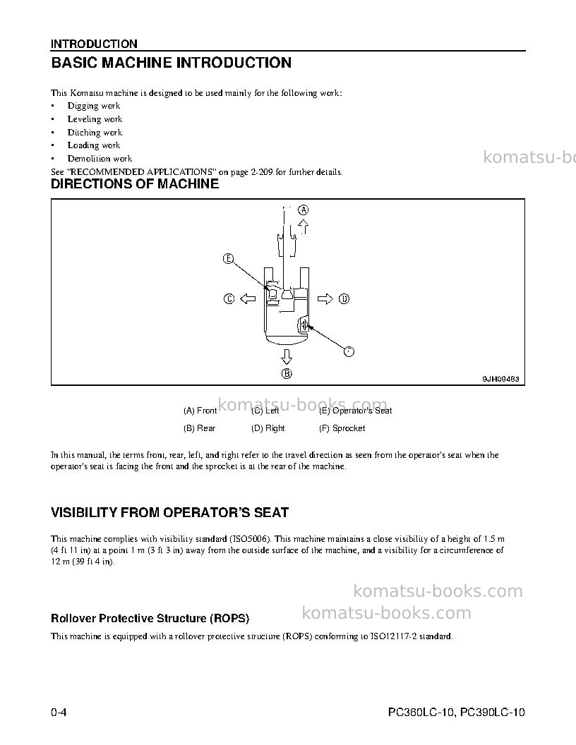 Komatsu pc360lc-10usa Operation manual cover Page 6 Komatsu pc360lc-10usa Operation manual cover Page 6