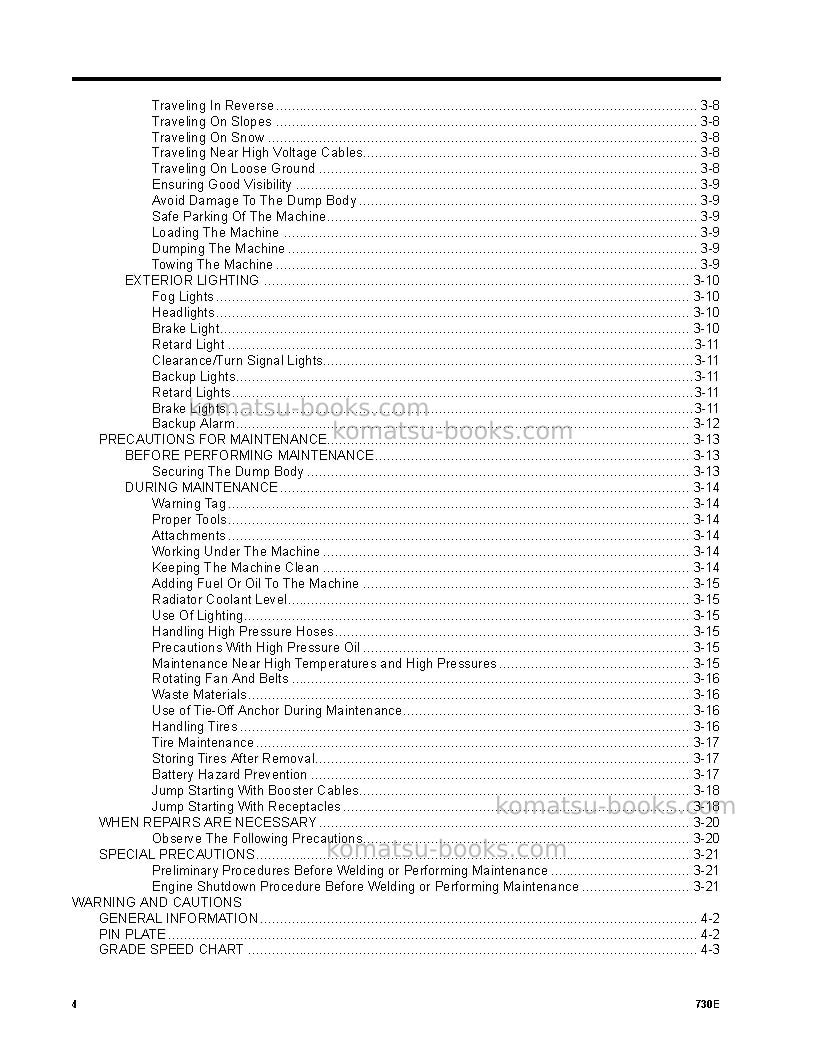 Komatsu 730eusa Operation manual cover Page 6