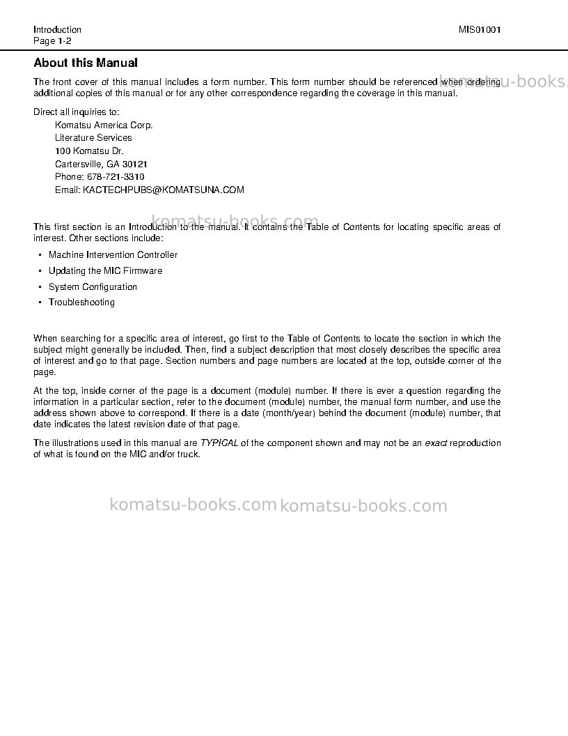 Komatsu 860e-1usa-k Operation manual cover Page 6