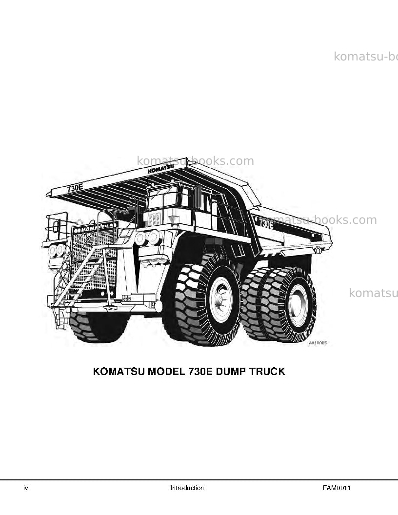 Komatsu 730eusa Field assembly manual cover Page 6 Komatsu 730eusa Field assembly manual cover Page 6
