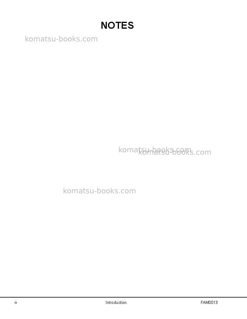 Komatsu 930e-4usa Field assembly manual cover Page 6 Komatsu 930e-4usa Field assembly manual cover Page 6