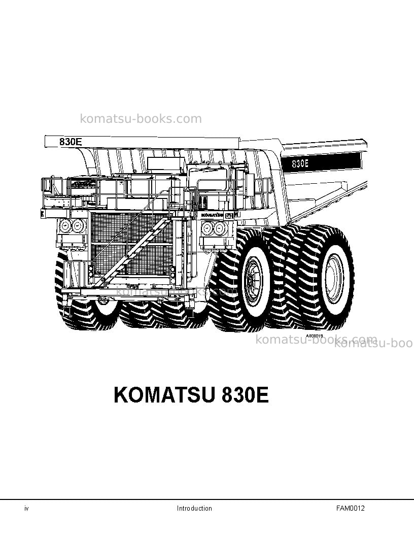 Komatsu 830eusa Field assembly manual cover Page 6 Komatsu 830eusa Field assembly manual cover Page 6