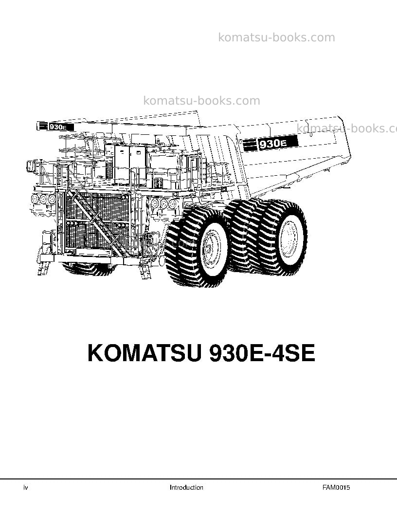 Komatsu 930e-4usa-se Field assembly manual cover Page 6