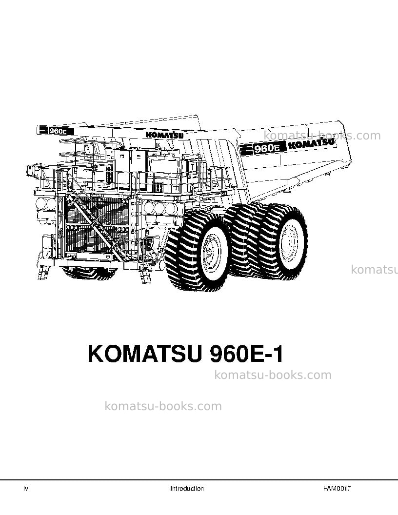 Komatsu 960e-1usa Field assembly manual cover Page 6 Komatsu 960e-1usa Field assembly manual cover Page 6