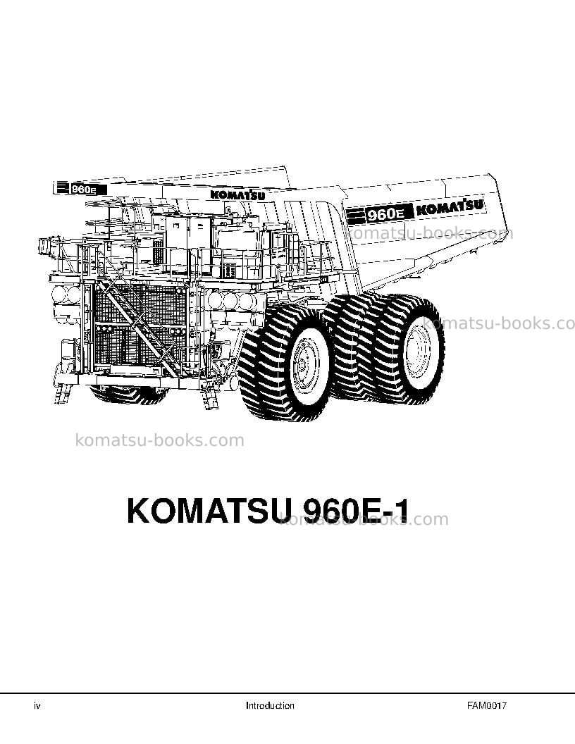 Komatsu 960e-1usa Field assembly manual cover Page 6