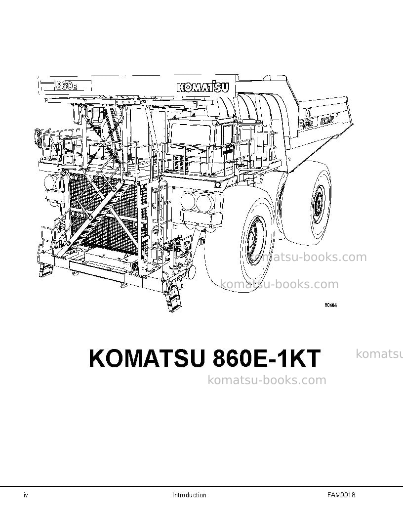 Komatsu 860e-1usa-kt Field assembly manual cover Page 6