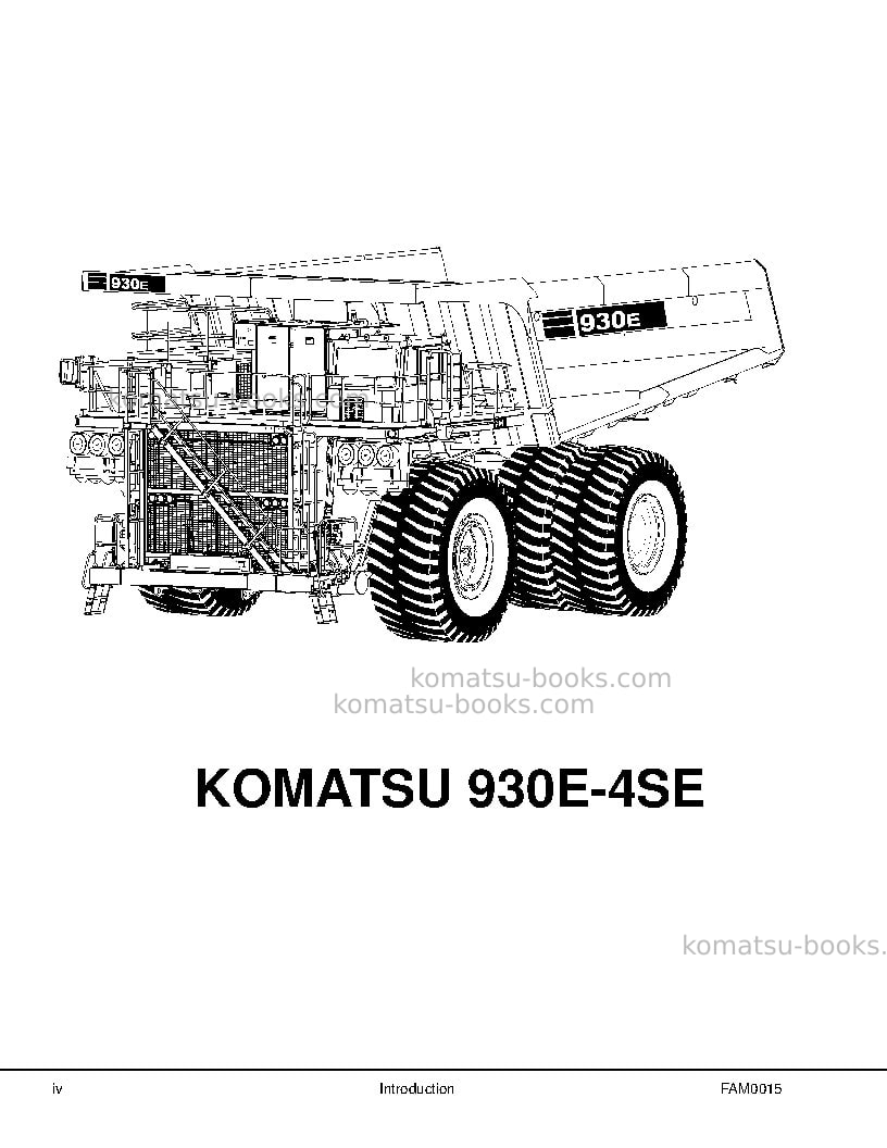 Komatsu 930e-4usa-se Field assembly manual cover Page 6 Komatsu 930e-4usa-se Field assembly manual cover Page 6