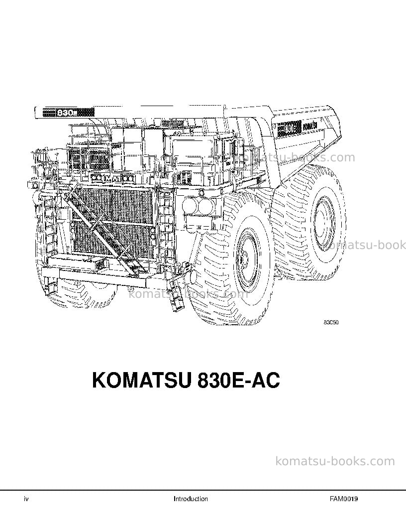 Komatsu 830e-1usa-ac Field assembly manual cover Page 6 Komatsu 830e-1usa-ac Field assembly manual cover Page 6