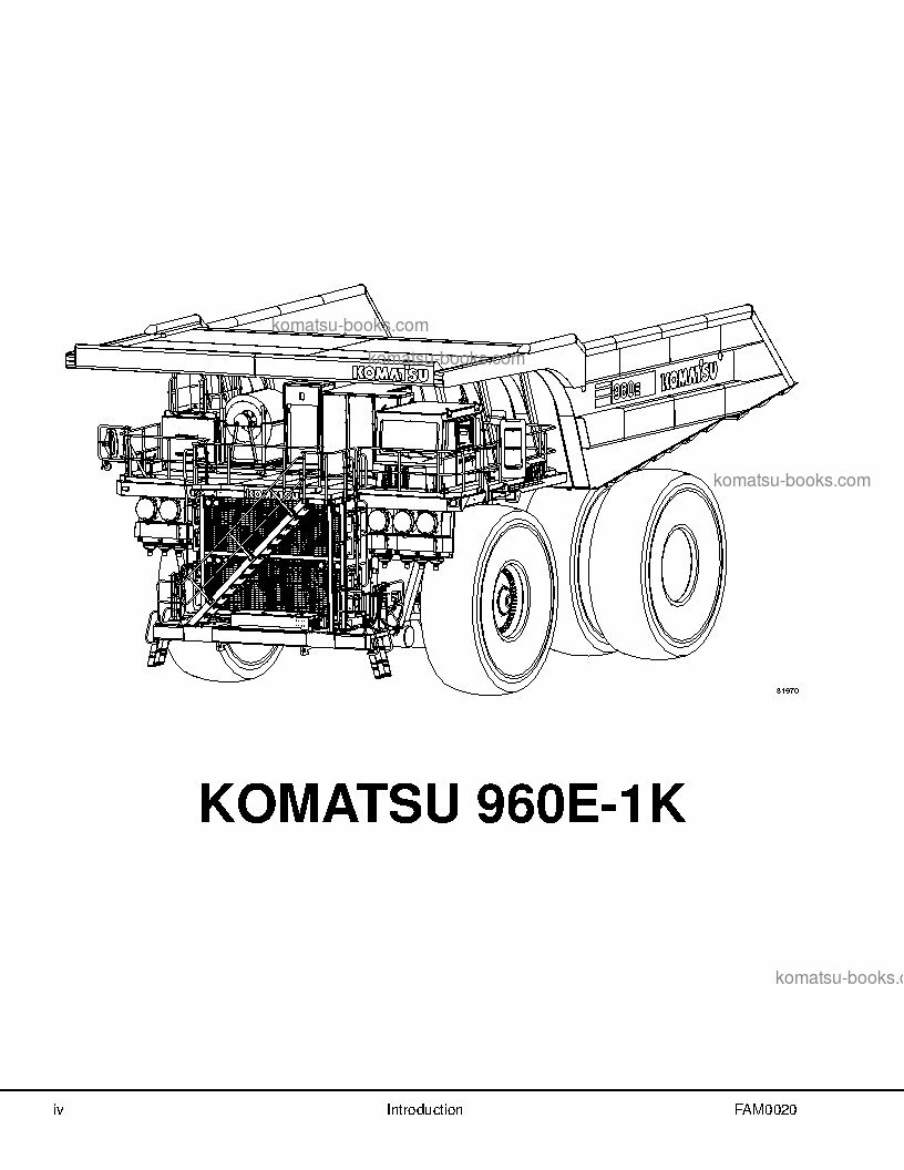 Komatsu 960e-1usa-k 现场装配手册 封面 页 6 Komatsu 960e-1usa-k 现场装配手册 封面 页 6