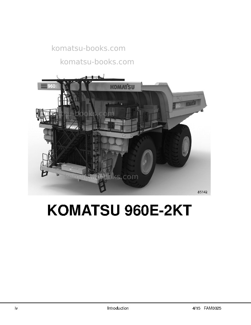 Komatsu 960e-2usa-kt Field assembly manual cover Page 6