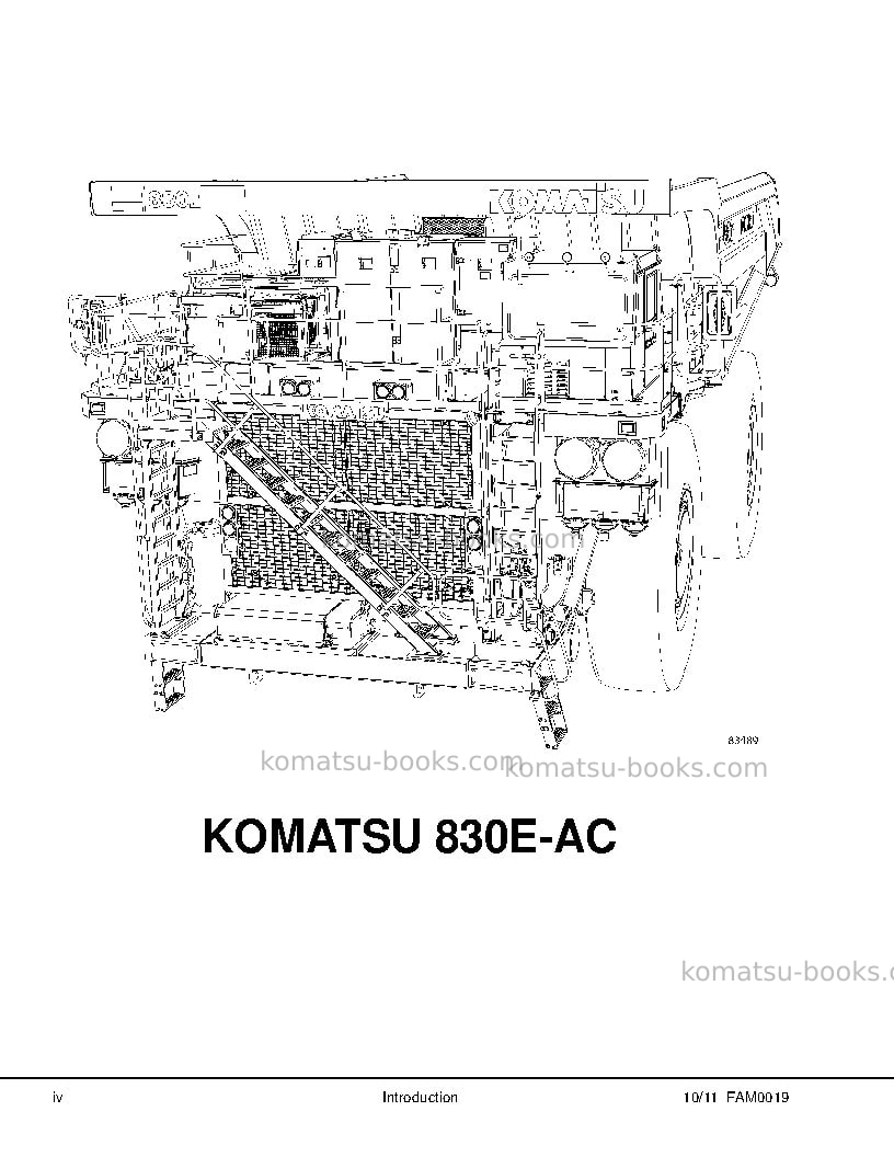 Komatsu 830e-1usa-ac Field assembly manual cover Page 6 Komatsu 830e-1usa-ac Field assembly manual cover Page 6