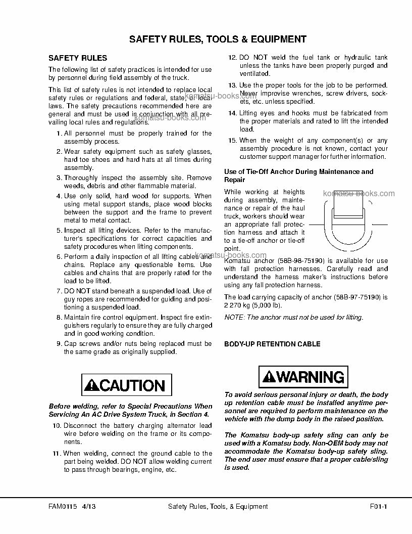 Komatsu 830e-1usa-ac 现场装配手册 封面 页 6