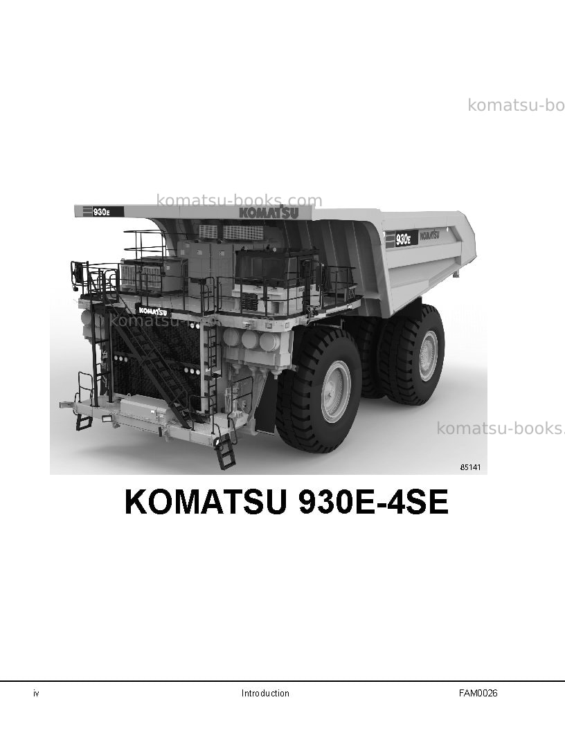 Komatsu 930e-4usa-se Field assembly manual cover Page 6 Komatsu 930e-4usa-se Field assembly manual cover Page 6