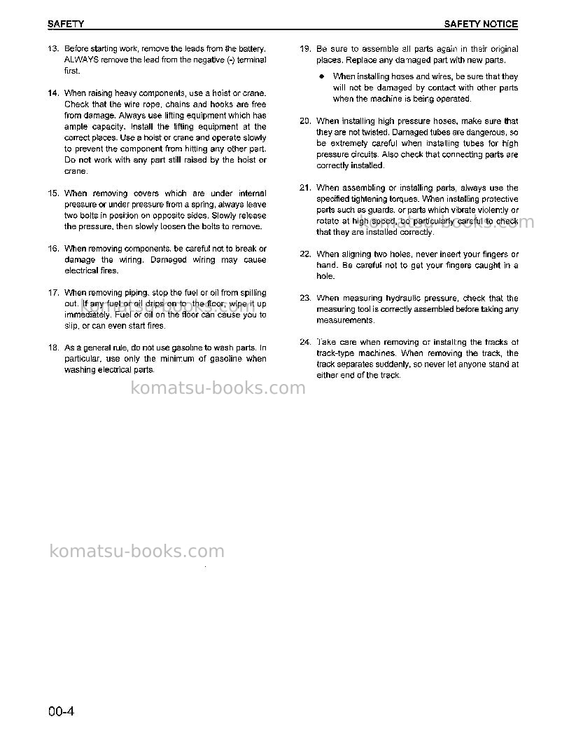 Komatsu wa500-1jpn-le Repair & maintenance cover Page 6 Komatsu wa500-1jpn-le Repair & maintenance cover Page 6