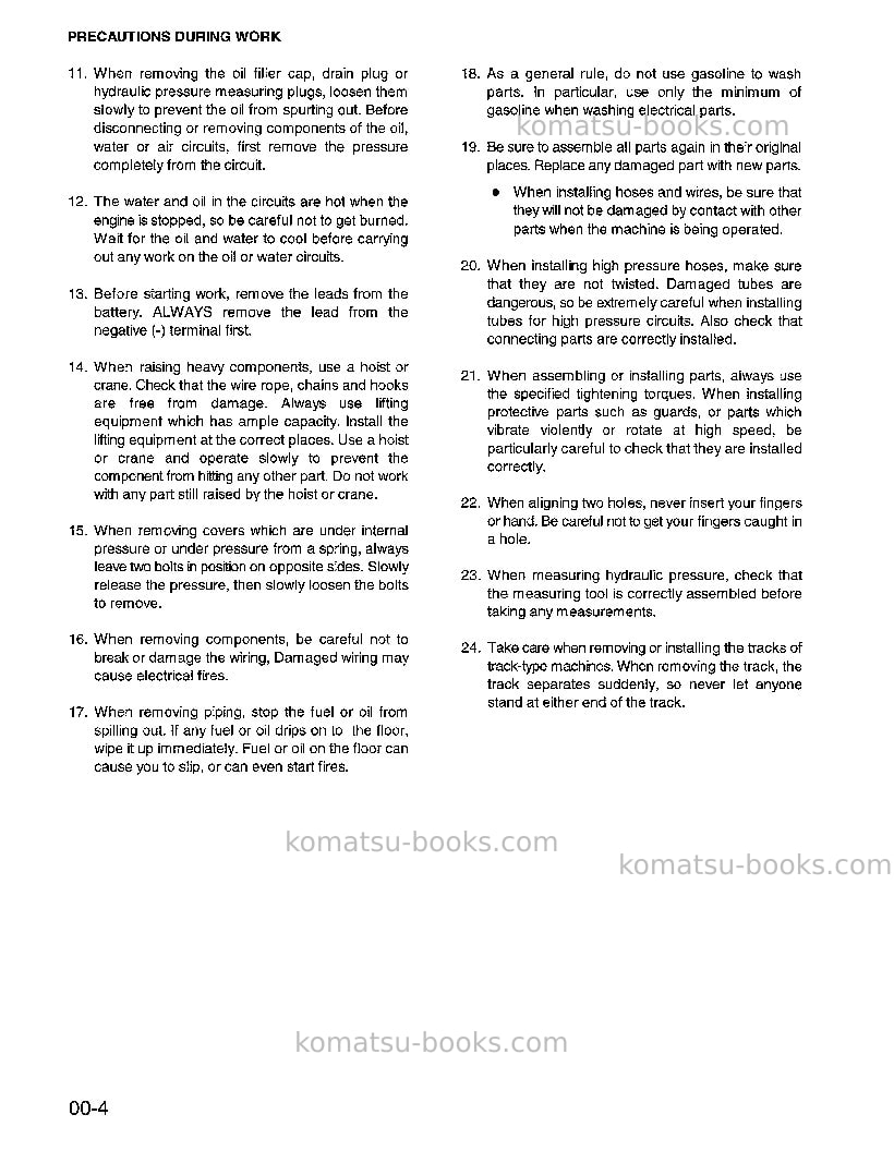Komatsu wa800-2usa-lc Repair & maintenance cover Page 6