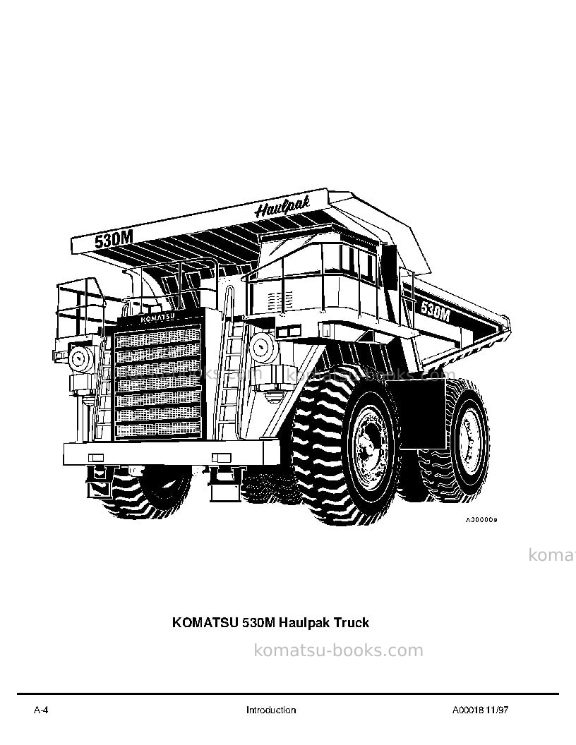 Komatsu 530musa Repair & maintenance cover Page 6 Komatsu 530musa Repair & maintenance cover Page 6