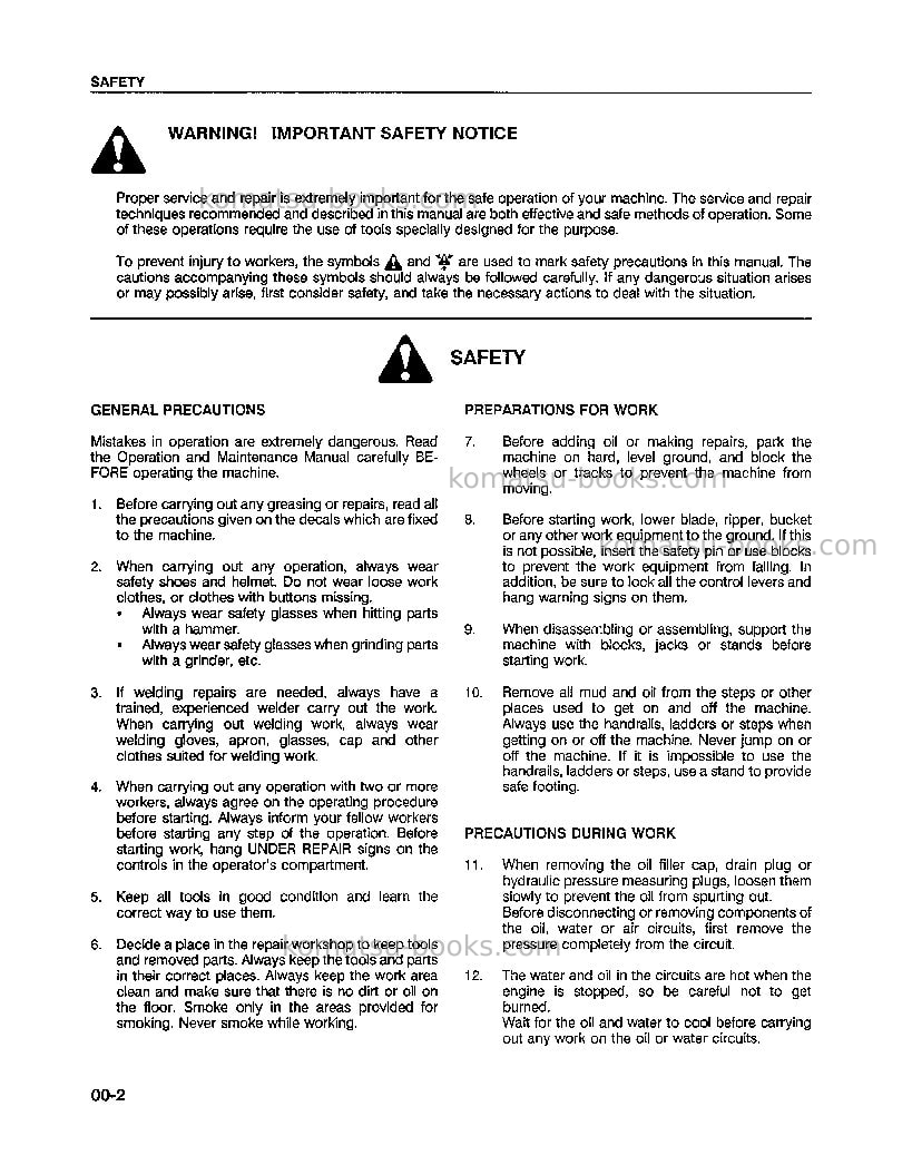 Komatsu wa180-1usa-lc Repair & maintenance cover Page 6