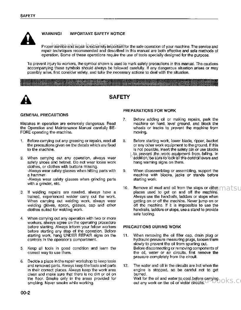 Komatsu wa500-1usa-l Repair & maintenance cover Page 6