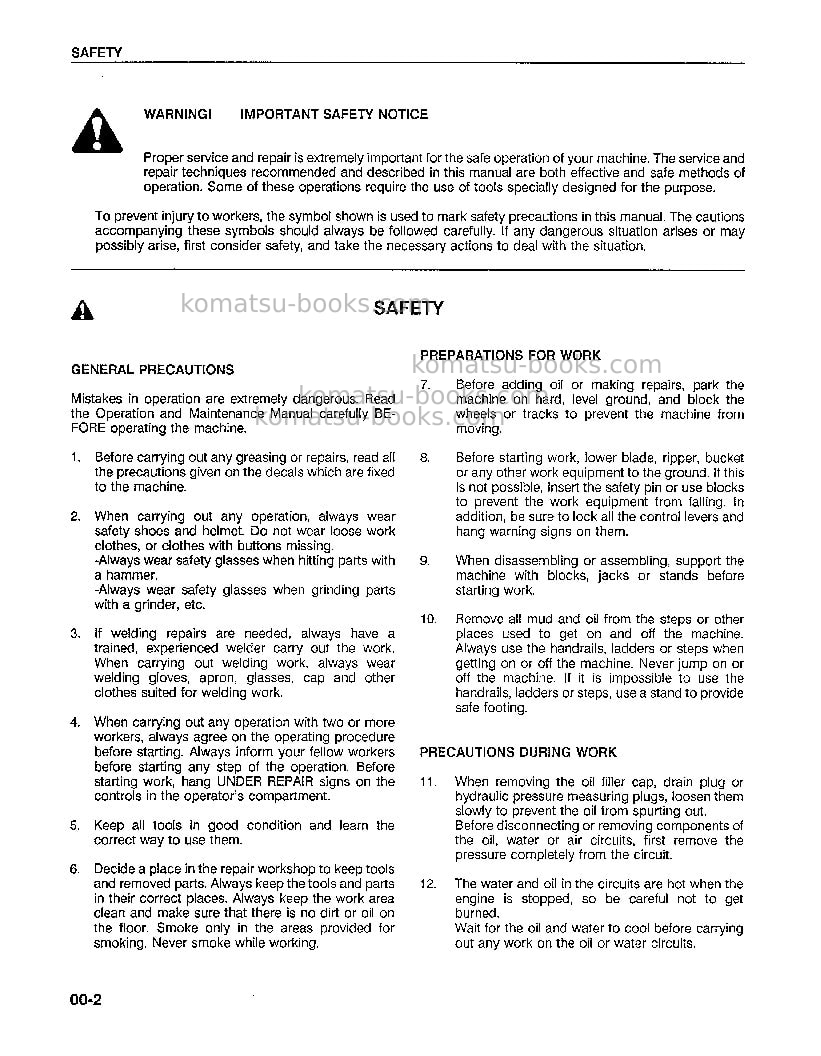 Komatsu wa500-1jpn-lc Repair & maintenance cover Page 6 Komatsu wa500-1jpn-lc Repair & maintenance cover Page 6