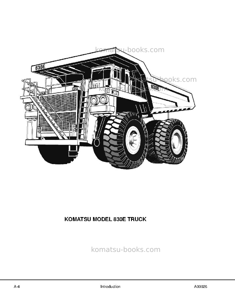 Komatsu 830eusa Repair & maintenance cover Page 6