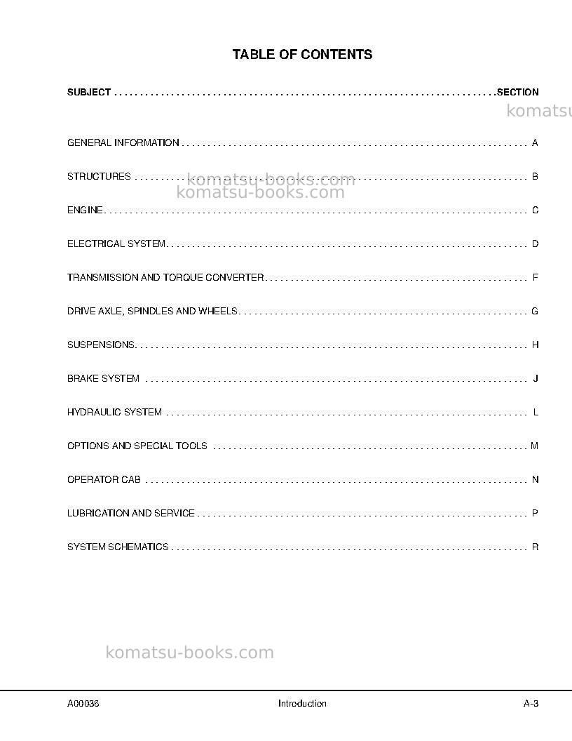 Komatsu hd1500-7usa-w/ sda12v160 Repair & maintenance cover Page 6