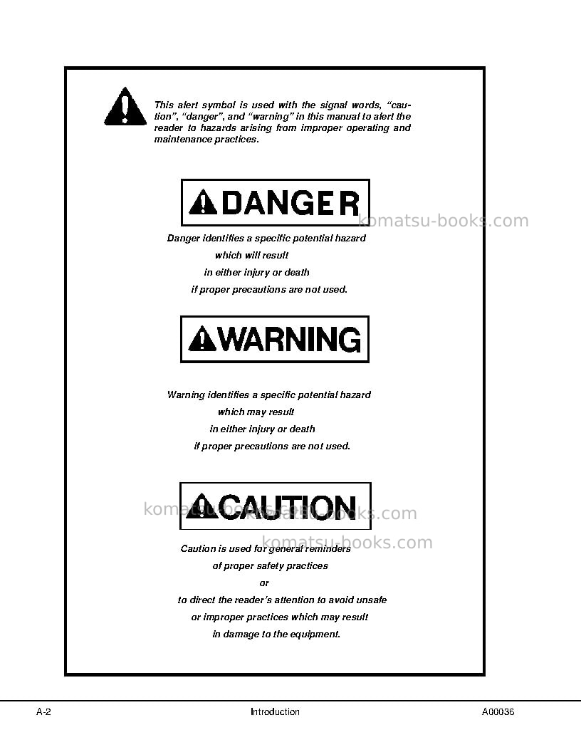 Komatsu hd1500-7usa-w/ sda12v160 Repair & maintenance cover Page 6