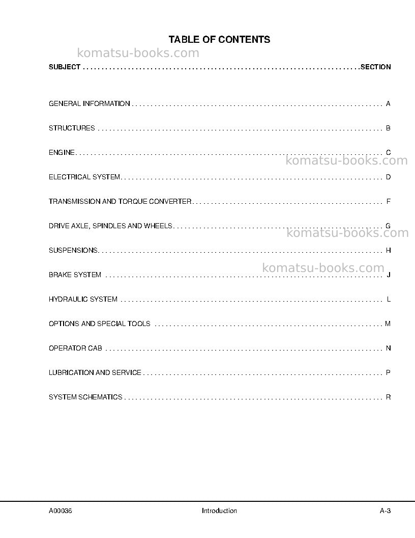 Komatsu hd1500-7usa-w/ sda12v160 Repair & maintenance cover Page 6
