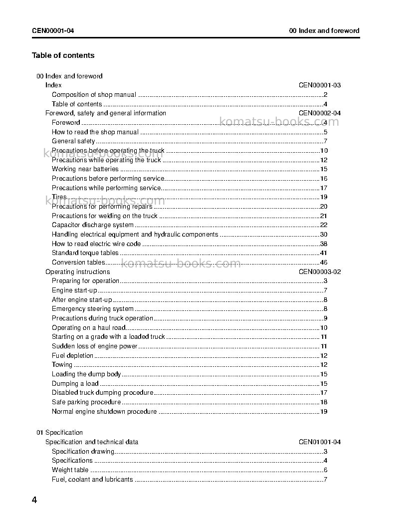 Komatsu 960e-1usa Repair & maintenance cover Page 6