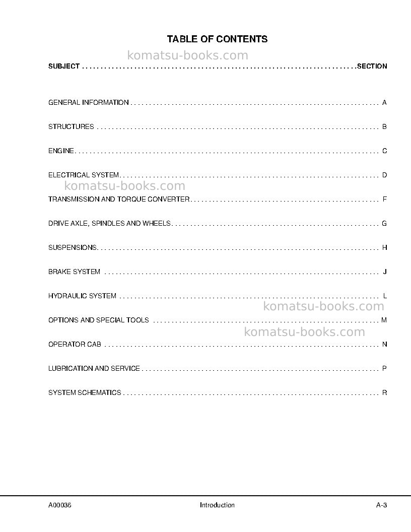 Komatsu hd1500-7usa-w/ sda12v160 Repair & maintenance cover Page 6
