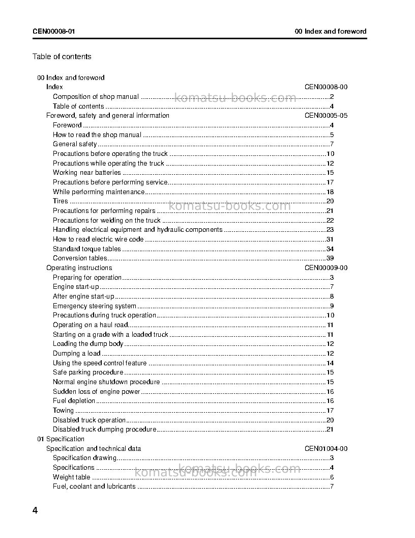 Komatsu 960e-1usa-k Repair & maintenance cover Page 6