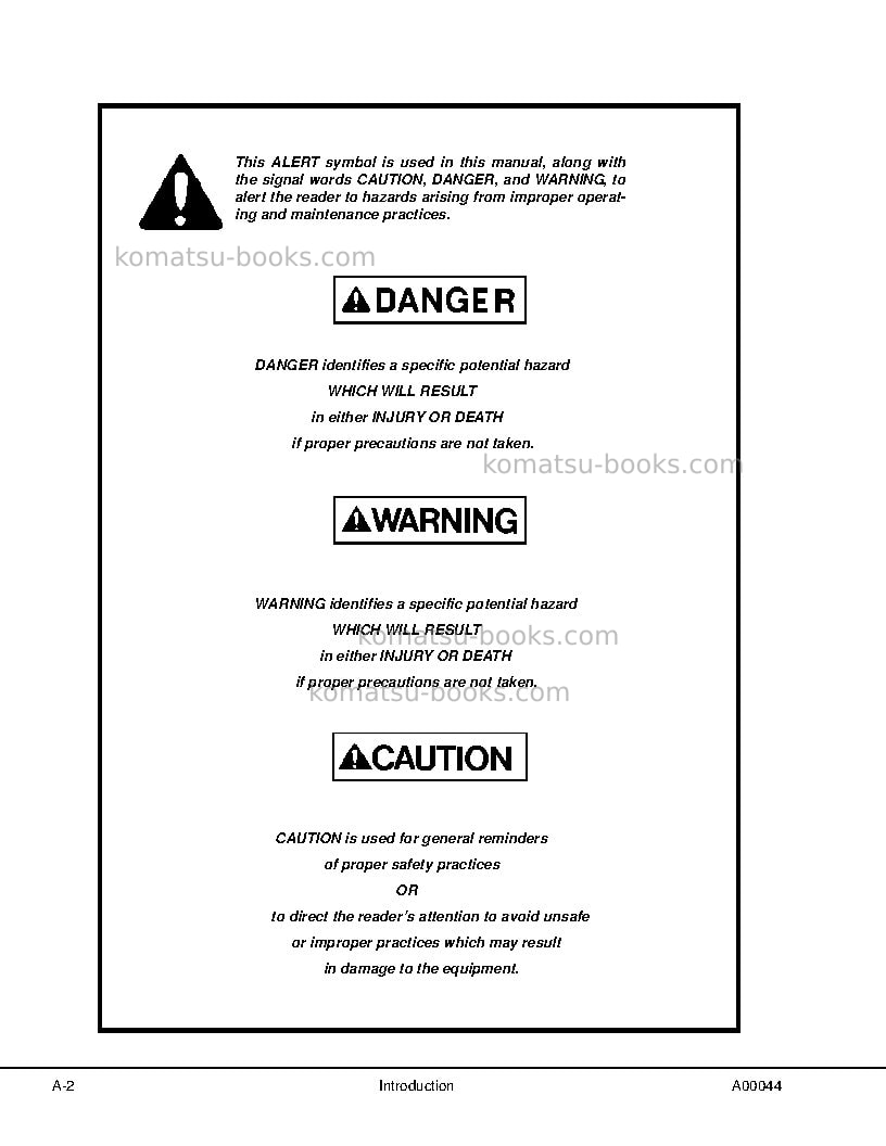Komatsu 730eusa Repair & maintenance cover Page 6